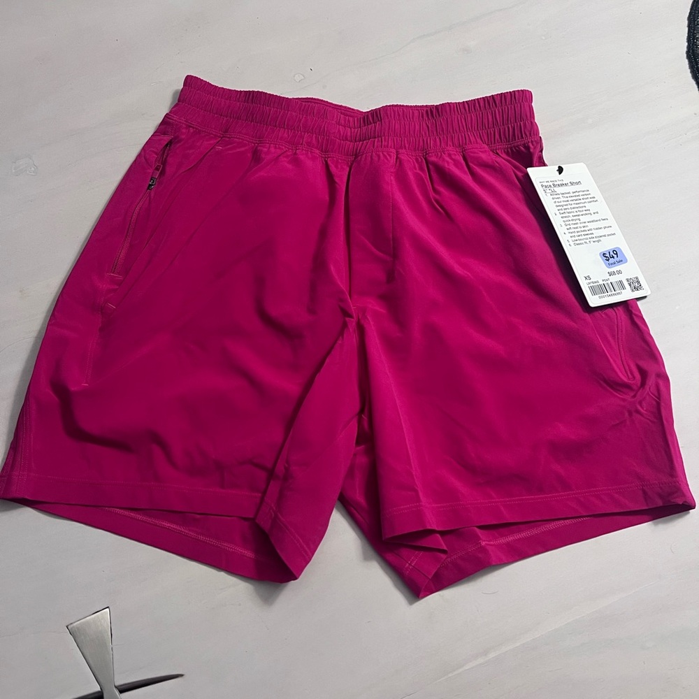 Lululemon Athletica Magenta Athletic Shorts High Waist Stretch